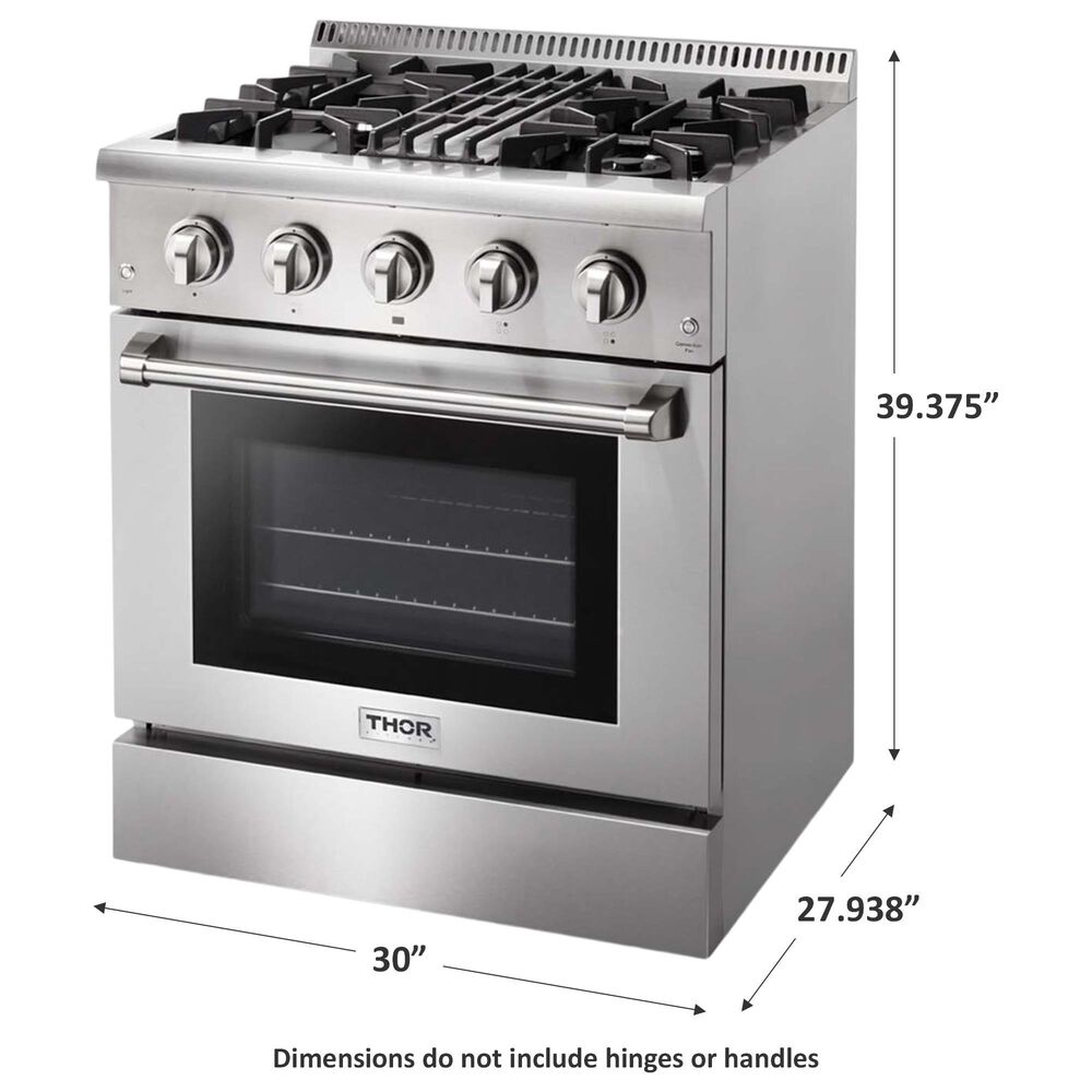 Thor Kitchen 30&quot; Freestanding Professional Gas Range in Stainless Steel, , large