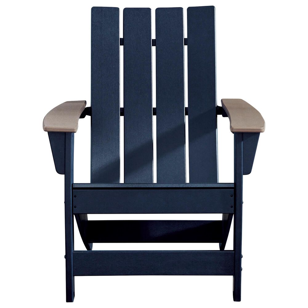 Ashley East Beach Patio Adirondack Chair in Navy Blue and Driftwood, , large