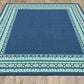 Oriental Weavers Meridian Navy and Green 7"10" Round Indoor/Outdoor Area Rug, , large