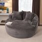 HOMLUX 59" Plush Corduroy Round Chair in Gray, , large