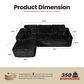HOMLUX 105.5" Zero Assembly Sofa with Ergonomic Chaise Sectional in Black, , large