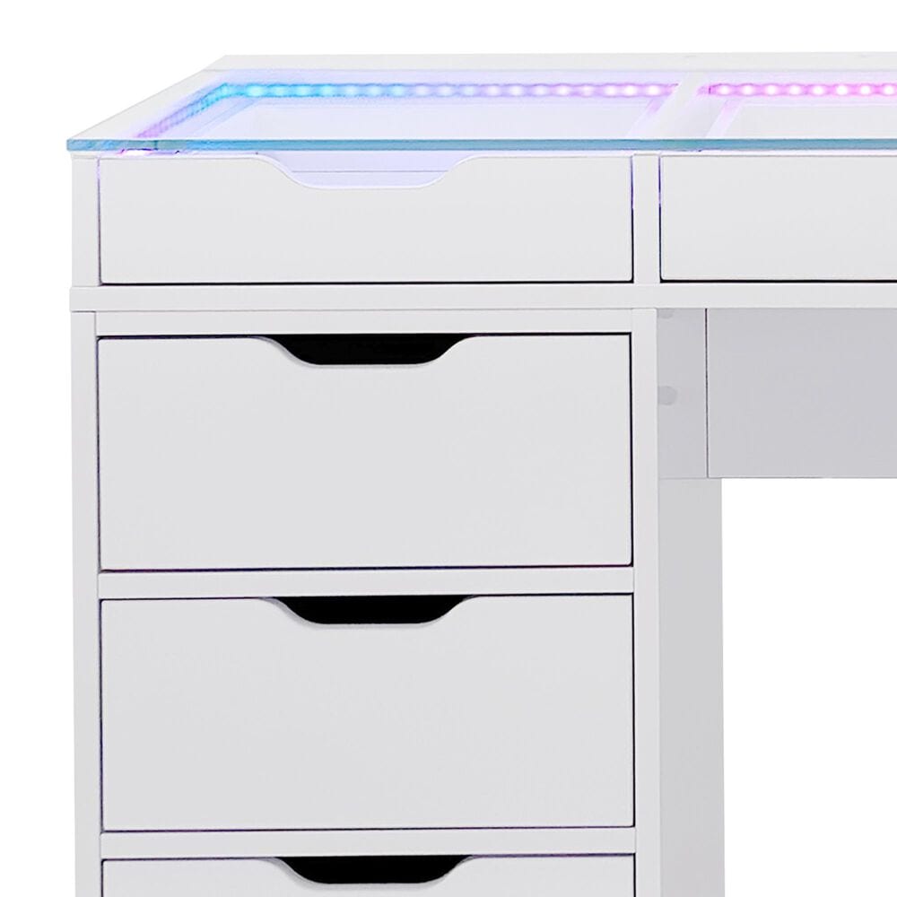 Impressions Vanity RGB Light Vanity and Mirror without Seat in White, , large