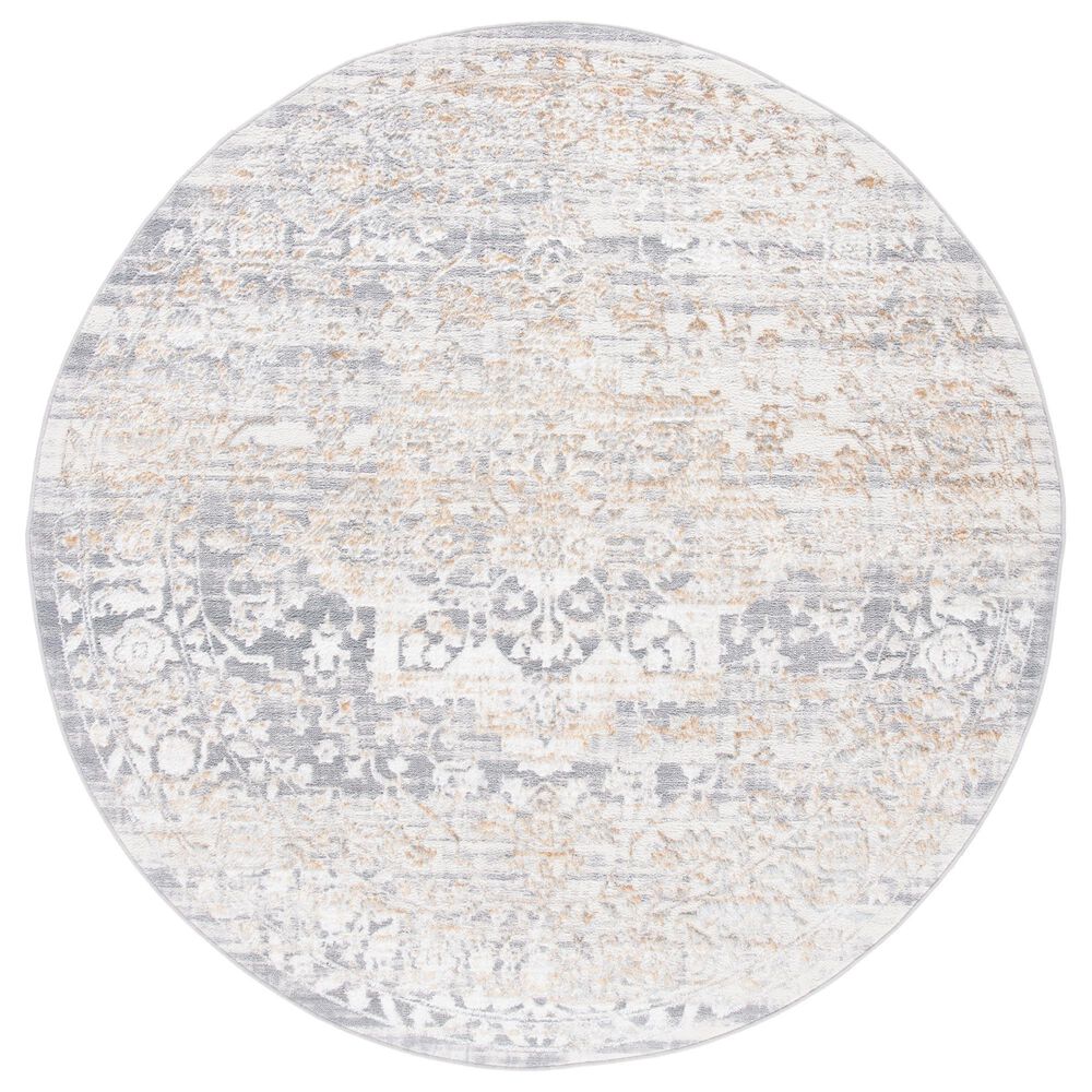 Safavieh Orchard ORC677 6"7" Round Grey and Gold Area Rug, , large