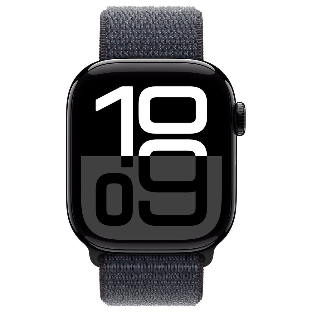 Apple Watch Series 10 GPS 42mm Jet Black Aluminum Case with Ink Sport Loop, , large