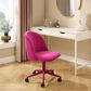 Linon Home Decor Adalynn Swivel Desk Chair with Hot Pink Cushion in Pink, , large
