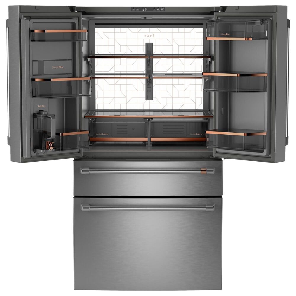 Cafe 28.7 Cu. Ft. Smart 4-Door Refrigerator with Dual Dispense AutoFill Pitcher with Pro Handle in Stainless Steel, , large