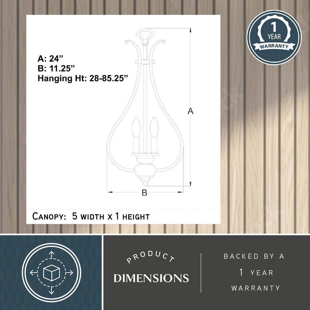 Vaxcel Monrovia 3-Light Pendant in Brushed Nickel, , large