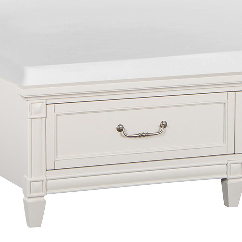 Nicolette Home Willowbrook Queen Storage Bed with Upholstered Headboard in Egg Shell White, , large