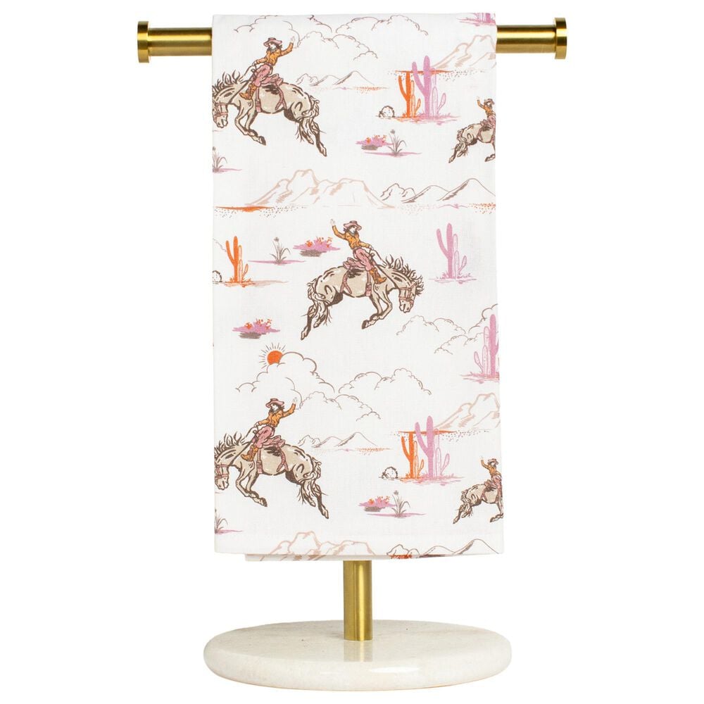 The Royal Standard Howdy Hunny Hand Towel in White and Multicolor, , large