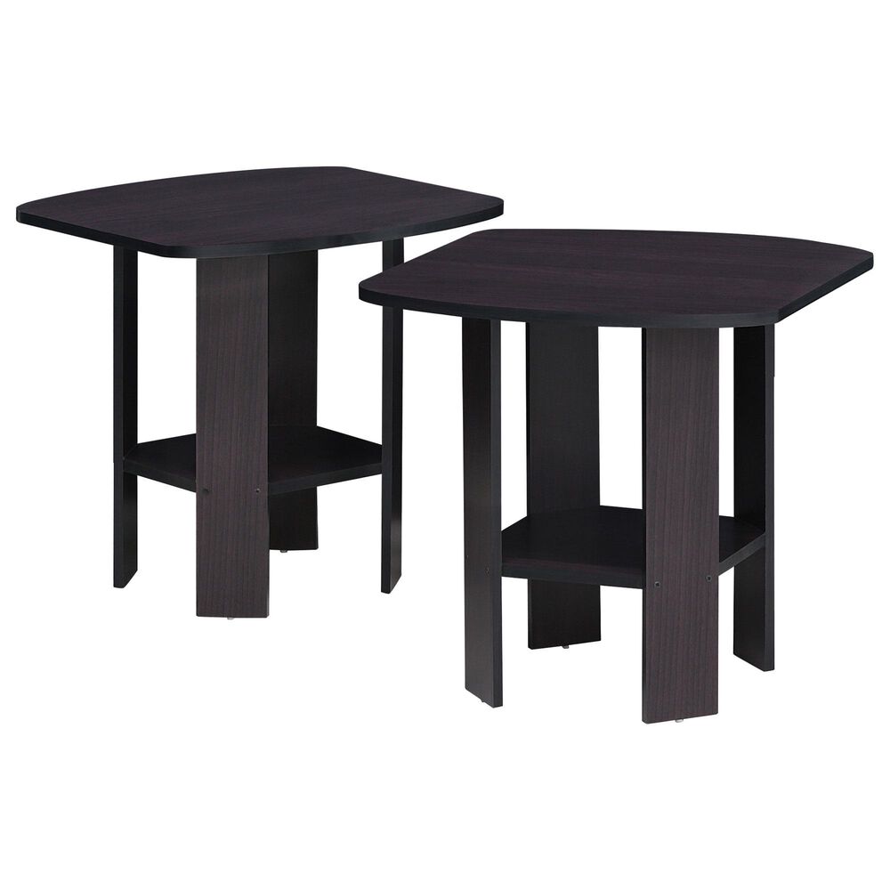 HOMLUX End Table in Dark Walnut (Set of 2), , large