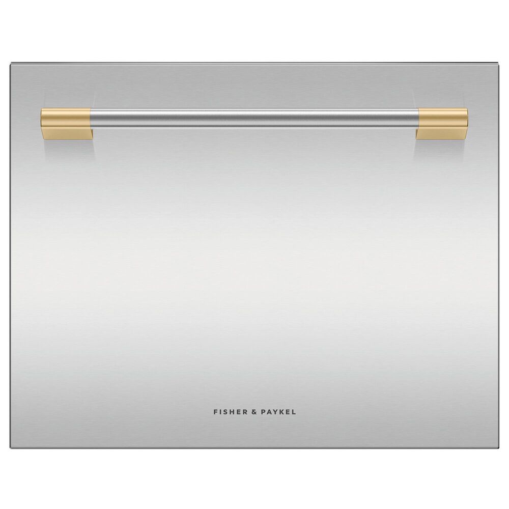 Fisher &amp; Paykel 24&quot; Professional Round Flush Dishwasher Handle Kit in Stainless Steel and Brass, , large