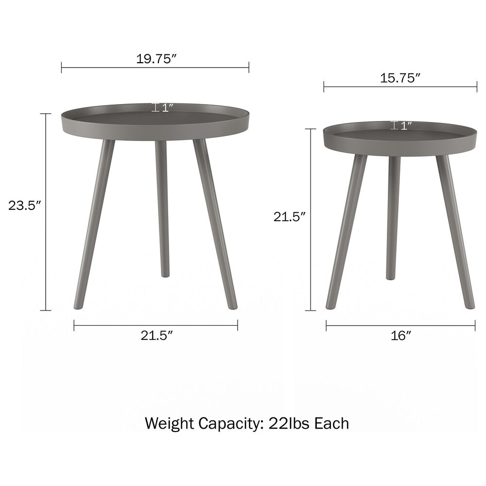 Timberlake Lavish Home 2-Piece End Table in Slate Gray, , large