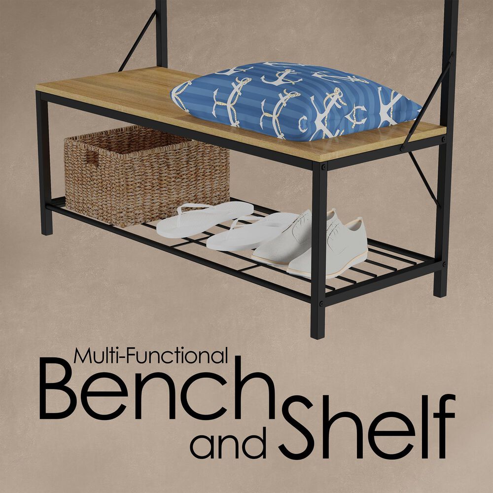 Timberlake Hastings Home Entryway Storage Bench in Weathered Sand NFM