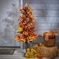 The Gerson Company 46" Pre-Lit Porch Tree with Pumpkins, Pinecones, and Berries in Orange, , large