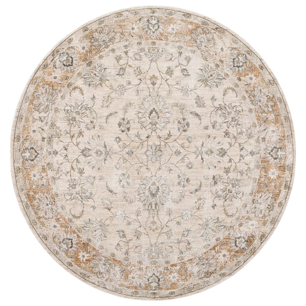 Surya Brunswick Light Gray, Cream, Medium Brown, Light Brown, Charcoal and Mustard 5&#39;3&quot; Round Area Rug, , large