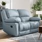 Furniture of America Glarus Manual Reclining Loveseat in Powder Blue, , large