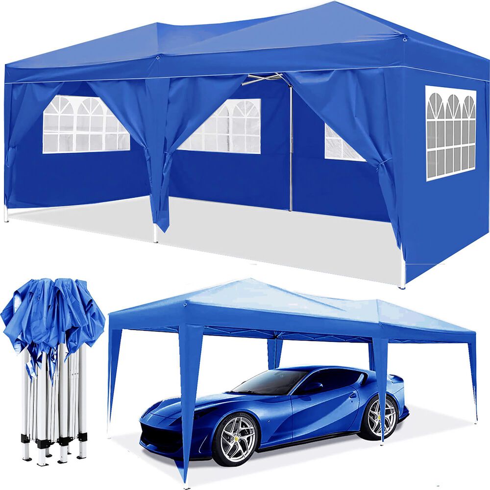 HOMLUX 10' x 20' Outdoor Pop Up Canopy Gazebo for Party in Blue, , large