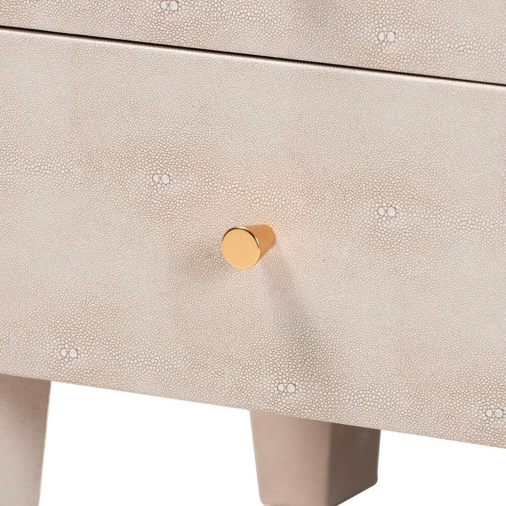 Baxton Studio Leyna 3-Drawer End Table in Beige, , large