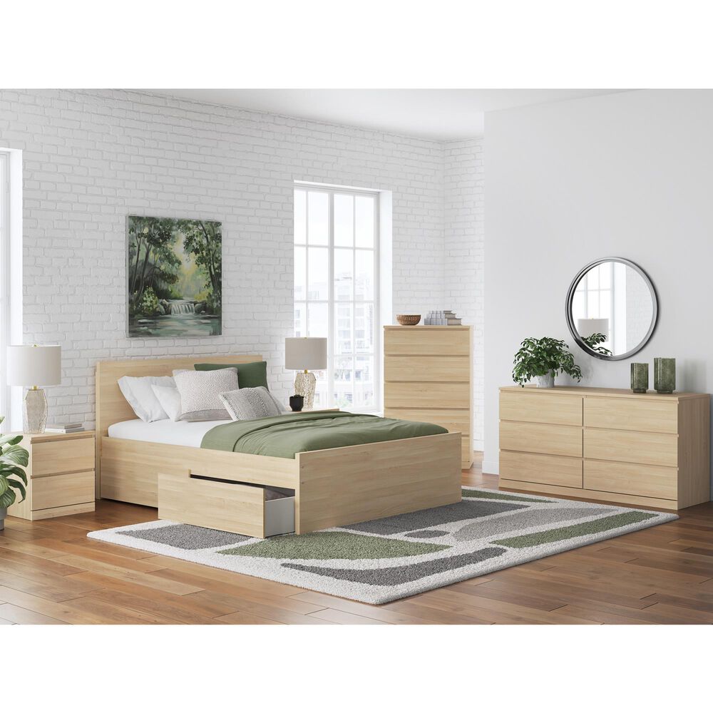 Ashley Onita Queen Panel Platform Bed with 1 Side Storage in Natural, , large
