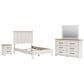 Ashley Linnocreek 4-Piece Full Bedroom Set in White and Warm Brown, , large