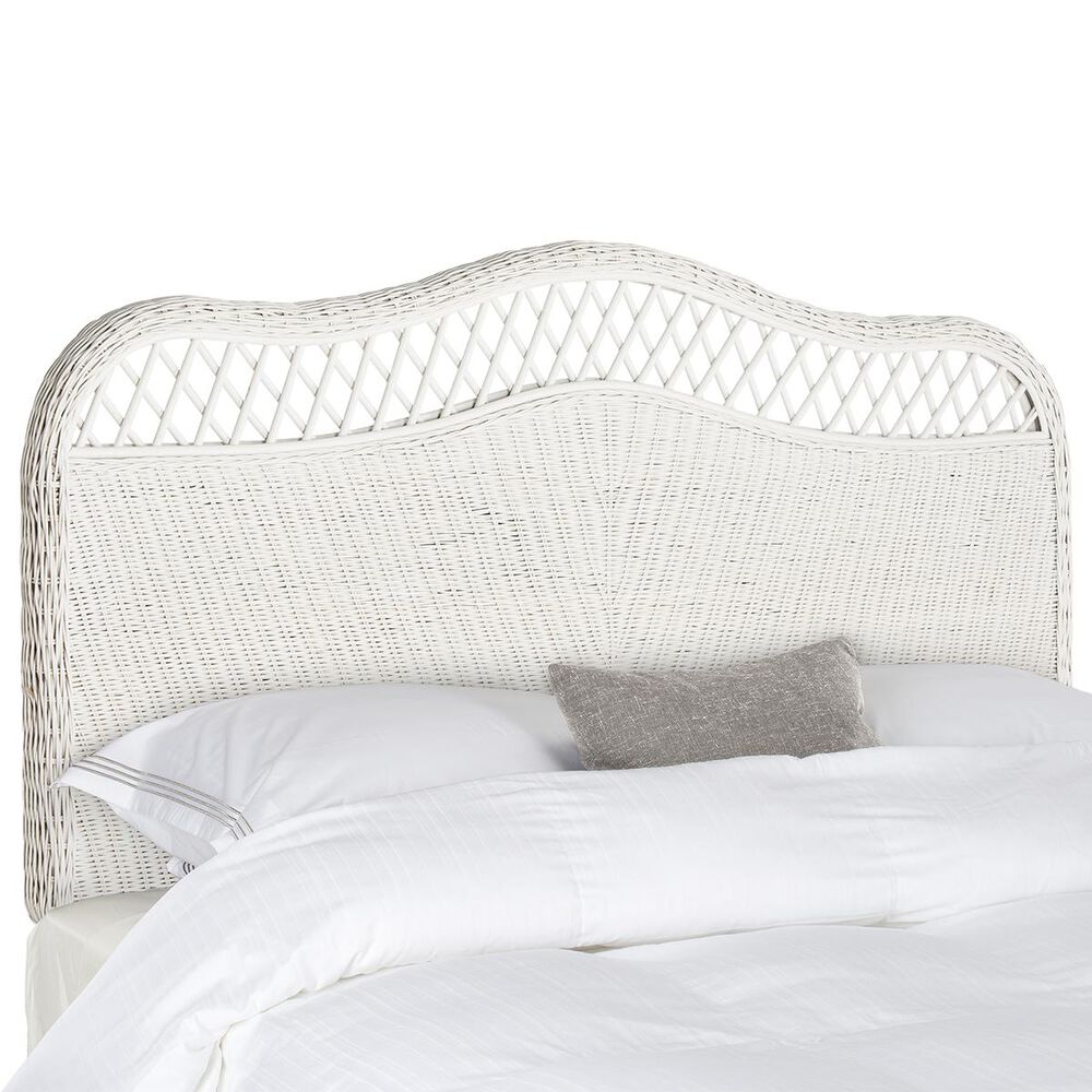 Safavieh Sephina Full Rattan Headboard in White, , large