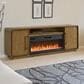A Plus International.Inc Barrique 84" Fireplace TV Stand in Warm Pecan, , large
