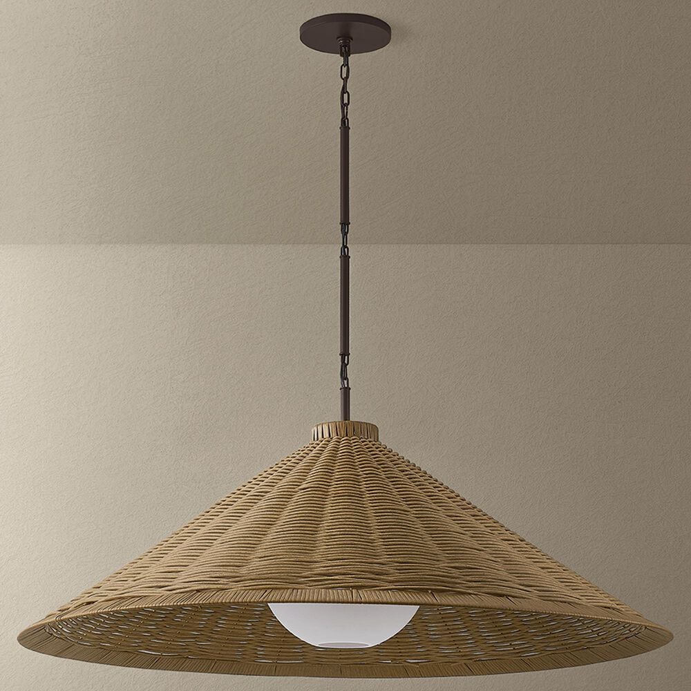 Troy Lighting Devlin 44" 1-Light Exterior Pendant in Bronze, , large