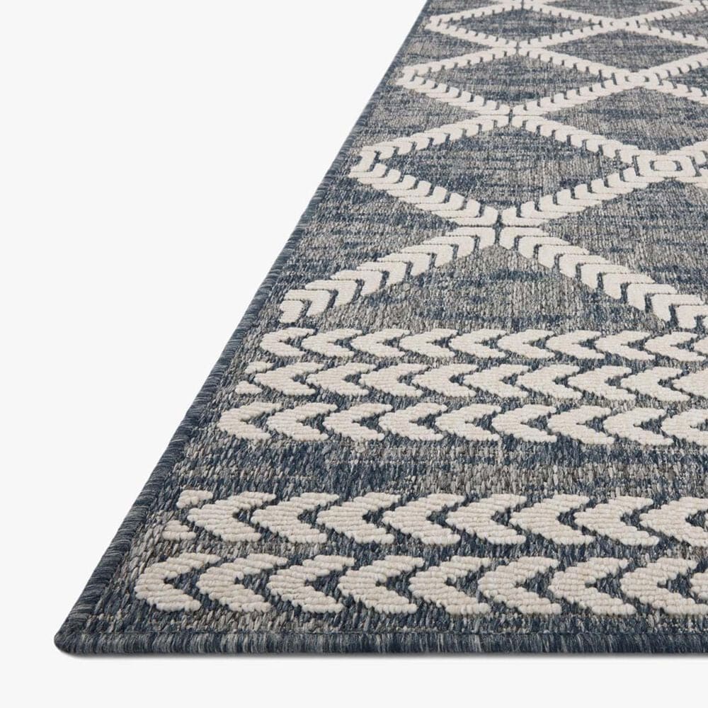 Loloi II Rainier RAI-05 5&#39;3&quot; x 7&#39;7&quot; Denim and Ivory Indoor/Outdoor Area Performance Rug, , large