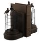 Maple and Jade Birdcage Bookends in Dark Brown (Set of 2), , large