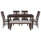 Linon Home Decor Landry 6-Piece Rectangular Dining Set in Brown, , large