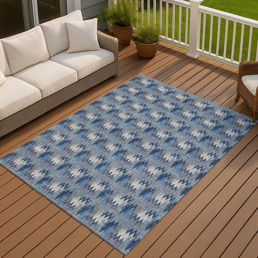 Dalyn Rug Company Soft Essentials Chevron Denim 9' x 12' Area Rug, , large