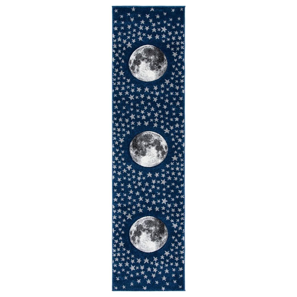 Safavieh Carousel Outer Space 2"3" x 12" Navy and Grey Kids Runner, , large