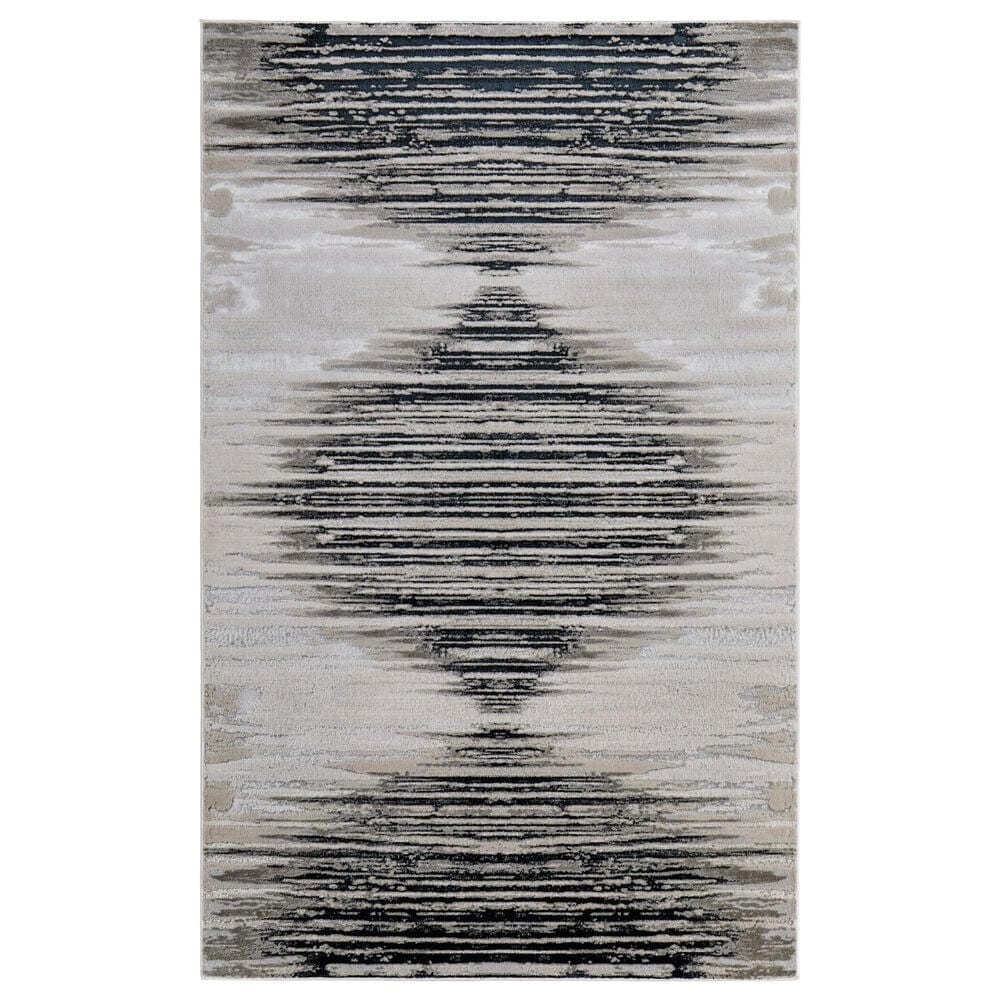 Feizy Micah 39LRF 8" x 10" Black and Silver Area Rug, , large