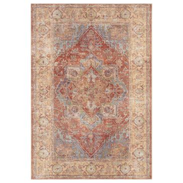Surya Amelie 2"7" x 7"10" Orange, Denim, Saffron, Green, Brown and Beige Runner, , large