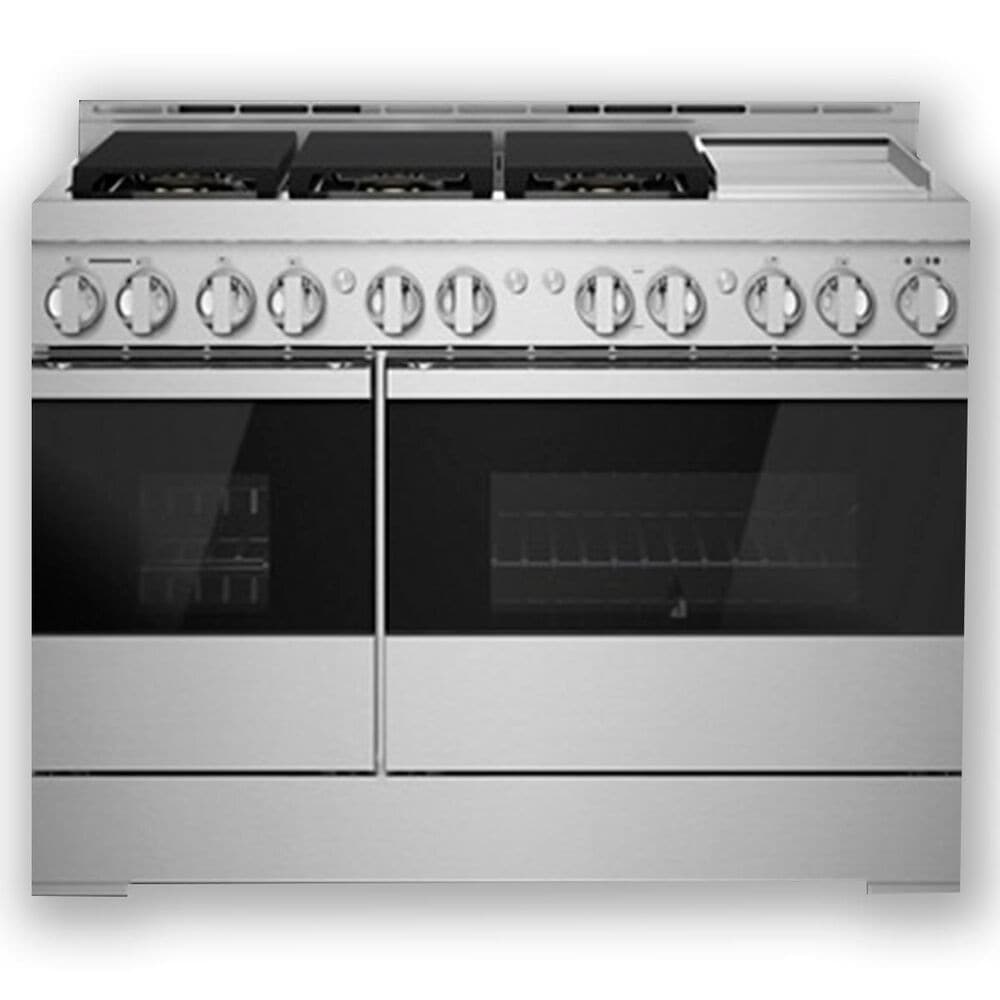 JennAir 48" Gas Professional Range with Chrome-Infused Griddle in Black Glass, , large