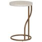 Linon Home Decor Padget Capiz Round Side Table in Cream and Gold, , large