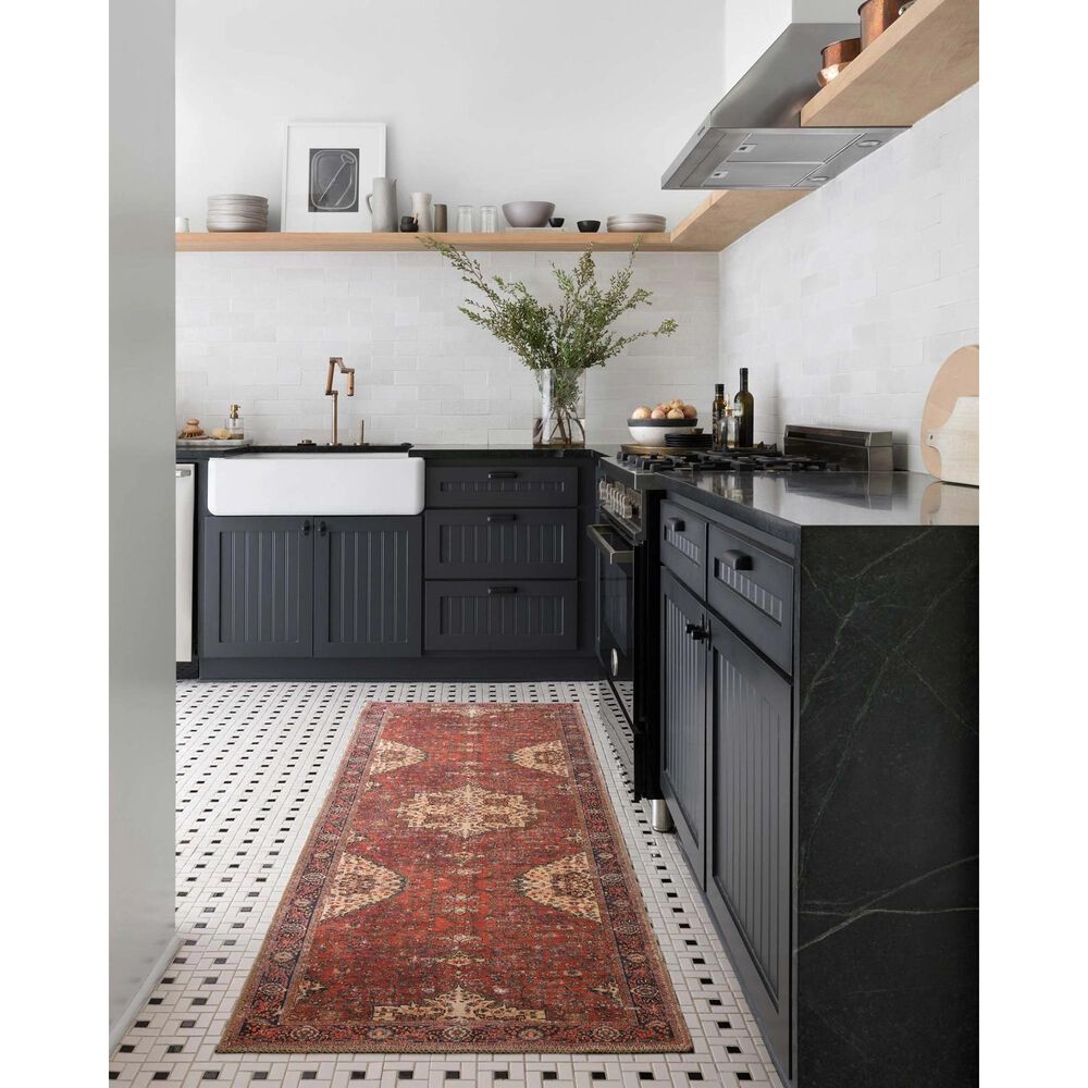 Loloi Loren LQ-07 2&#39;6&quot; x 7&#39;6&quot; Red and Navy Runner, , large