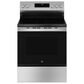 GE Appliances 4pc Kitchen Package with 21.9 Cu. Ft. French Door Refrigerator, 30" Freestanding Electric Range with Self-Clean, 1.6 Cu. Ft. Over-the-Range Microwave, and 30" Freestanding Electric Range with Self-Clean in Stainless Steel, , large