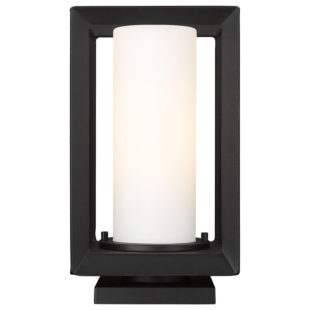 Golden Lighting Smyth 1-Light Outdoor Pier Mount with Opal Glass Shade in Natural Black, , large