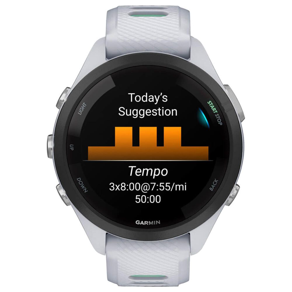 Garmin Forerunner 265S Smartwatch 42mm Black Bezel Whitestone Case with Whitestone and Neo Tropic Silicone Band, , large
