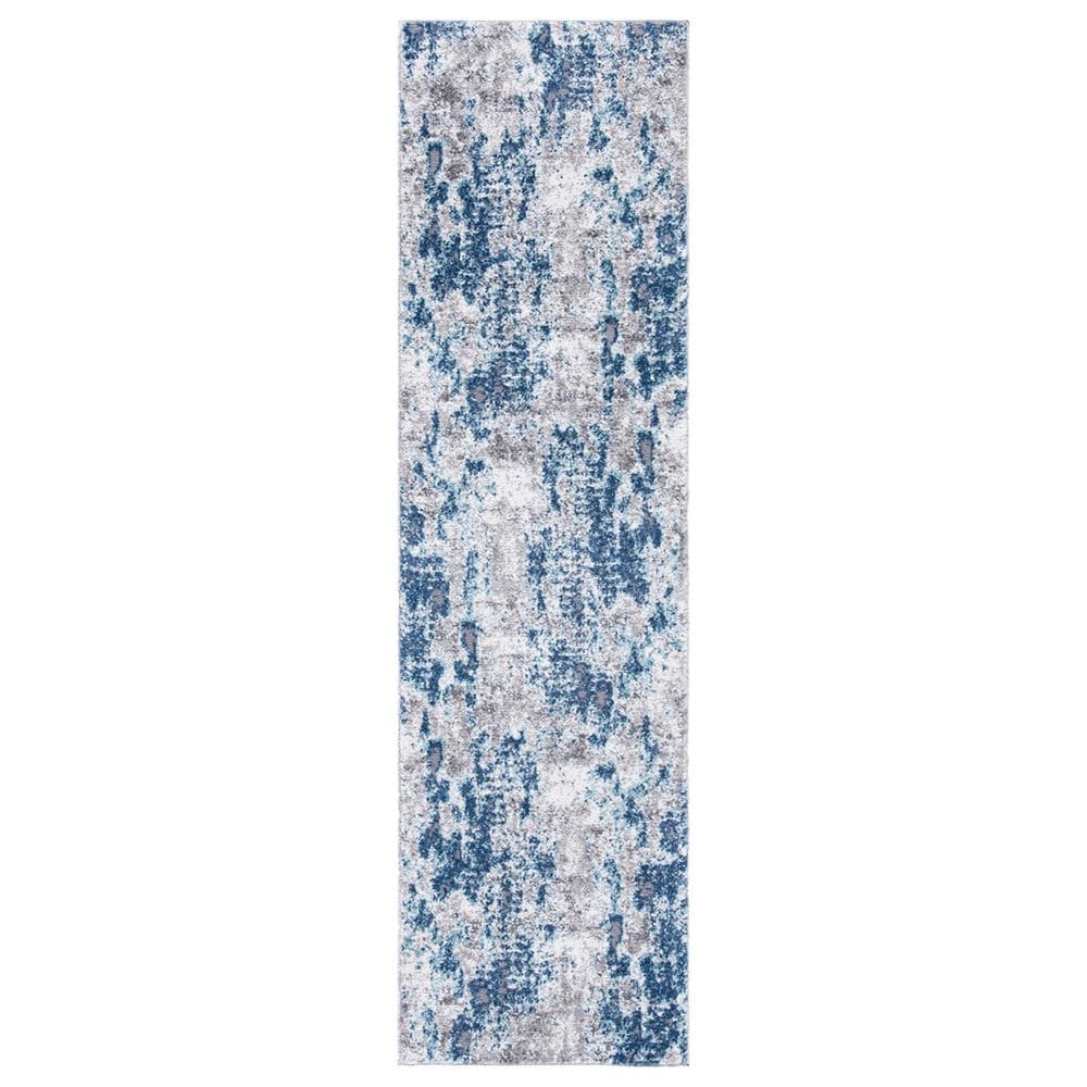 Safavieh Aston ASN704N 2" x 7" Navy and Gray Runner, , large