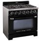 Unique Appliances Classic Retro 36" Pro Convection Gas Range in Midnight Black, , large