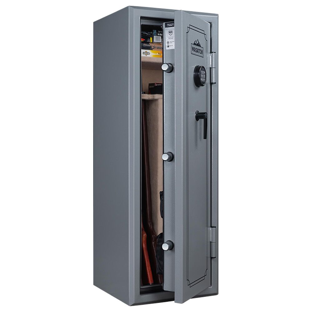Wasatch 18-Gun Fireproof and Waterproof Safe with Electronic Lock in Pebble Gray, , large