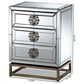 Baxton Studio Laken Mirrored 3-Drawer End Table in Silver and Antique Bronze, , large