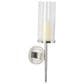 Maple and Jade 23" Single Indoor/Outdoor Wall Mount Candle Holder in Polished Silver and Clear, , large