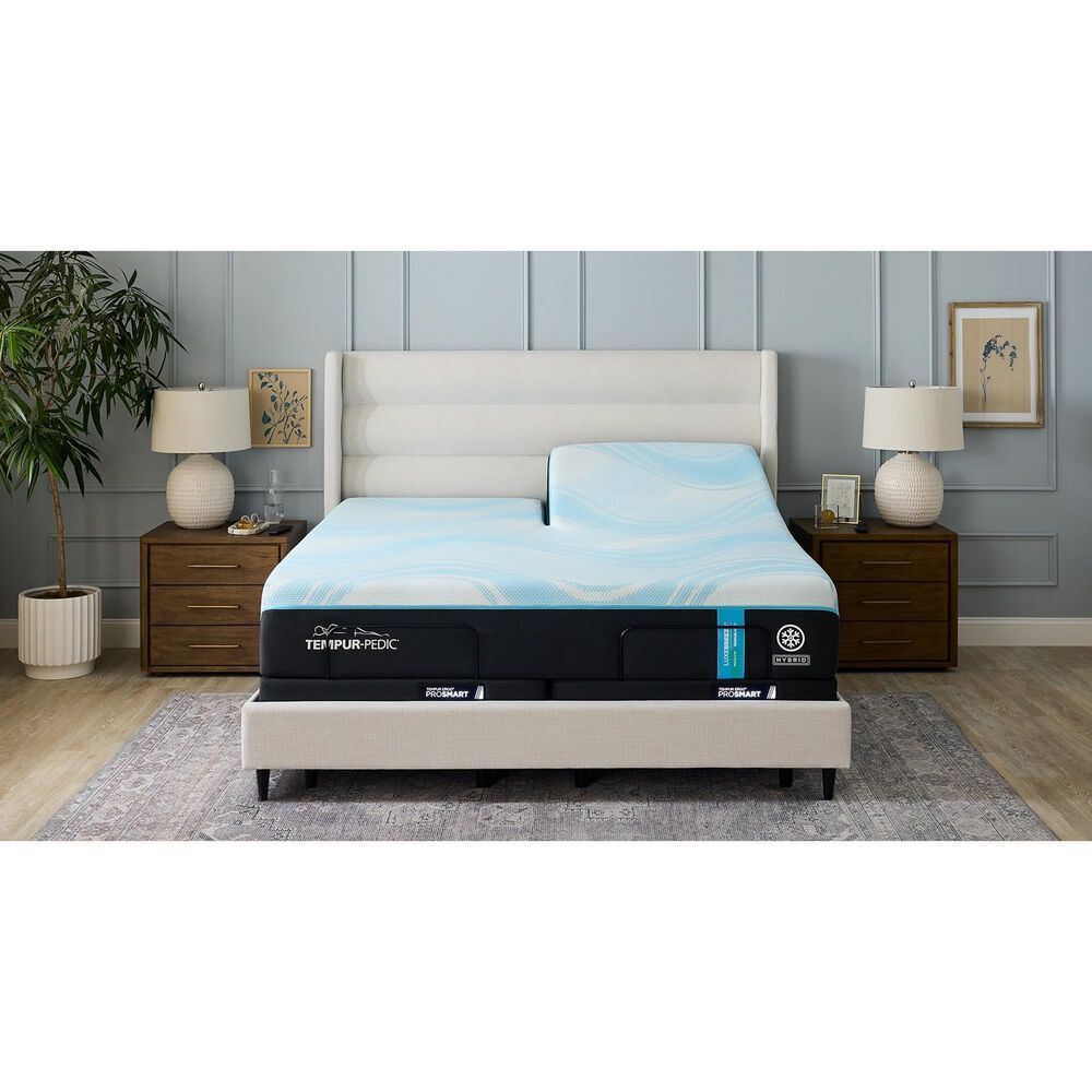 Tempur-Pedic LuxeBreeze 2.0 Medium Hybrid Flex Head King Mattress with 2 Twin XL Ergo ProSmart Adjustable Bases, , large