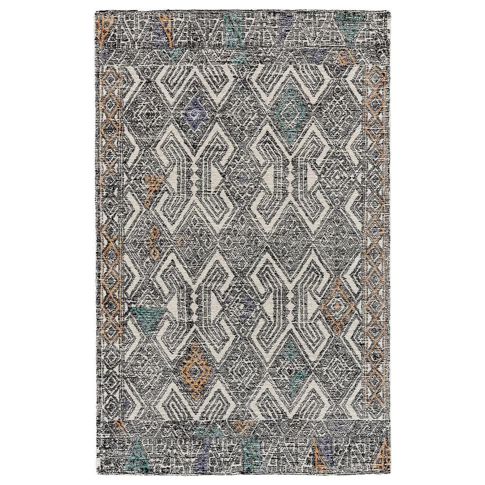 Feizy Arazad 8" x 11" Black and Tangerine Area Rug, , large