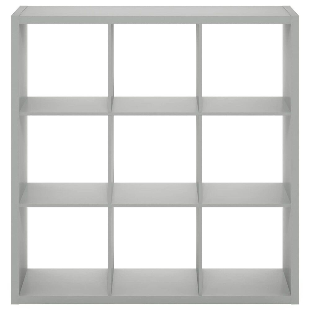 HOMLUX 9-Cube Reversible Open Back Bookshelf in Light Grey, , large