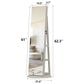 GigaCloud Swivel Jewelry Cabinet with Full Length Mirror and Locking Mechanism in White, , large
