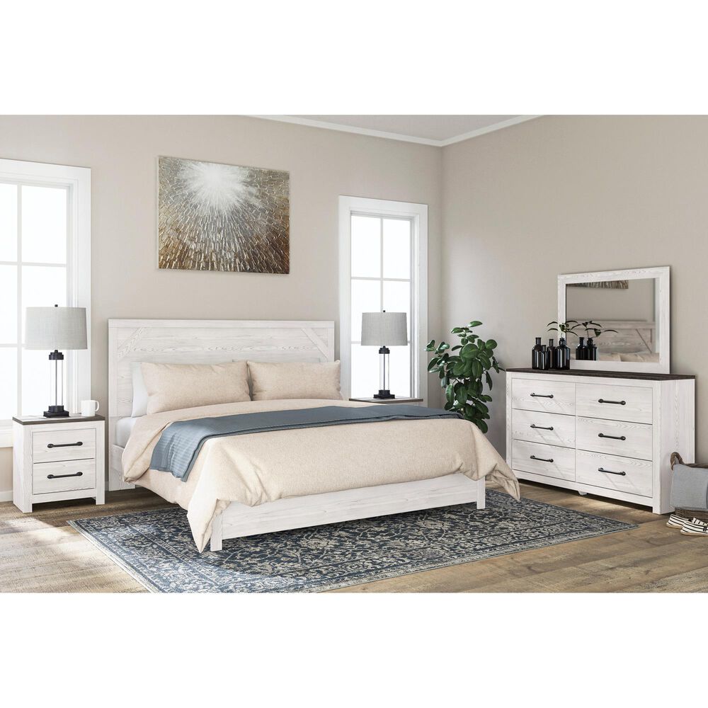 Ashley Gerridan 4 Piece King Bedroom Set in White and Gray, , large